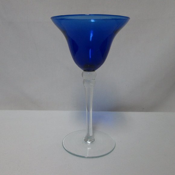 Cobalt Blue bell shaped tall wine spirits glass 8 inches Hand Made NEW - Picture 1 of 13